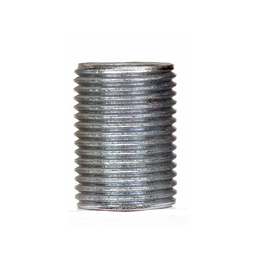 Satco 90-2130, 3/8 IP Steel Nipple, Zinc Plated, 7/8" Length, 5/8" Wide, 100 Packs