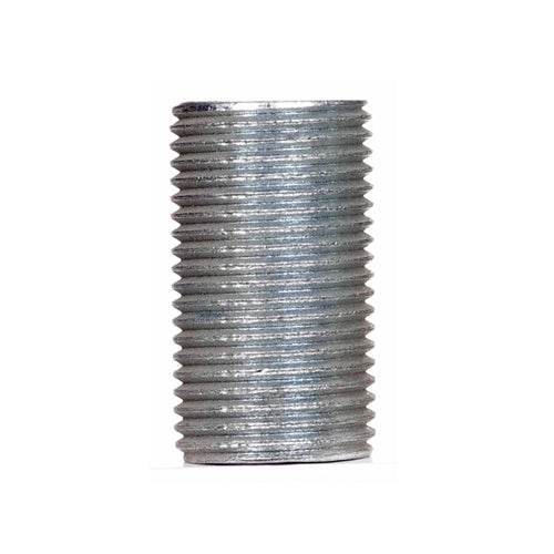 Satco 90-2131, 3/8 IP Steel Nipple, Zinc Plated, 1-1/8" Length, 5/8" Wide, 100 Packs