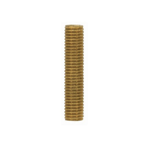 Satco 90-2134, 1/8 IP Solid Brass Nipple, Unfinished, 1-3/4" Length, 3/8" Wide, 100 Packs