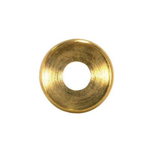Satco 90-2152, Turned Brass Double Check Ring, 1/8 IP Slip, Burnished And Lacquered, 1" Diameter