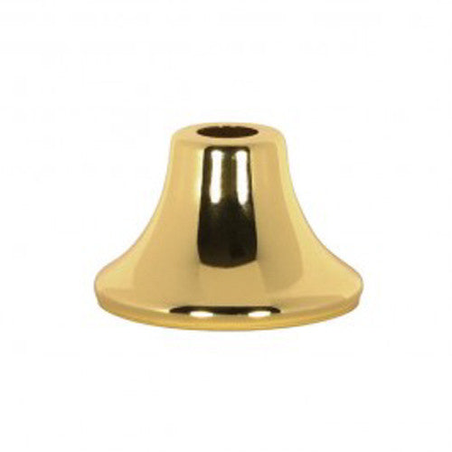 Satco 90-2189, Flanged Steel Neck, 9/16" Hole, 1-3/16" Height, 3/4" Top, 1-3/4" Bottom Seats, Brass Plated Finish, 10 Packs