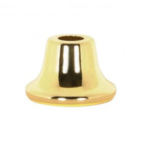 Satco 90-2190, Flanged Steel Neck, 7/16" Hole, 1" Height, 13/16" Top, 1-3/8" Bottom Seats, Brass Plated Finish, 10 Packs