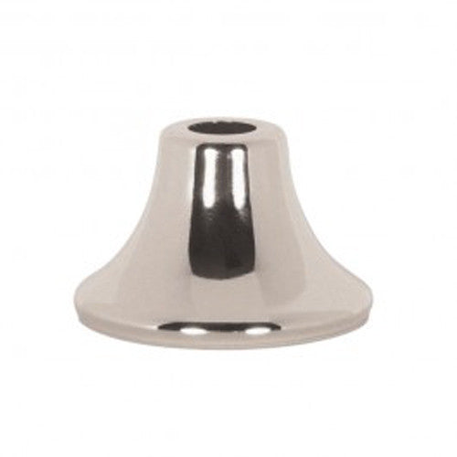 Satco 90-2201, Flanged Steel Neck, 7/16" Hole, 1" Height, 13/16" Top, 1-3/8" Bottom Seats, Nickel Plated Finish, 10 Packs