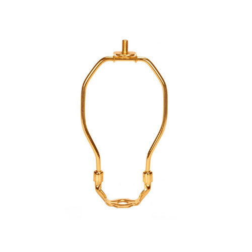 Satco 90-2203, Heavy Duty Harp, 6" Height, 1/8 IP Saddle, 1/4-27 Thread, Polished Brass Finish, 125 Packs