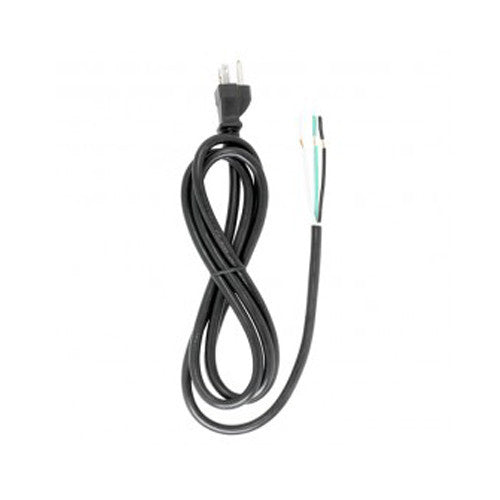 Satco 90-2208, 6 Foot 18/3 SJT 105°C Heavy Duty Cord Set, 1250Watt, 3 Prong Molded Plug, Stripped And Slit, Black Finish