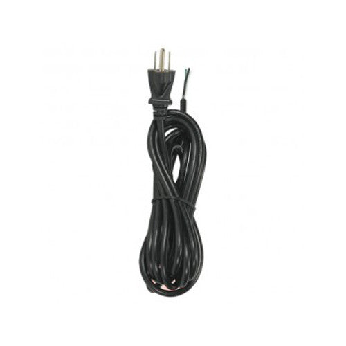 Satco 90-2210, 12 Foot 18/3 SVT 105°C Heavy Duty Cord Set, 3 Prong Molded Plug, Stripped And Slit, Black Finish
