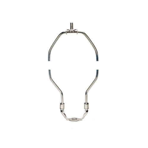 Satco 90-2236, Light Duty Harp, 7-3/4" Height, 1/8 IP Saddle, 1/4-27 Thread, Polished Nickel Finish, 10 Packs