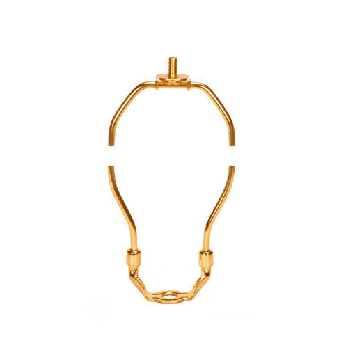 Satco 90-2257, Heavy Duty Harp, 14" Height, 1/8 IP Saddle, 1/4-27 Thread, Polished Brass Finish, 10 Packs