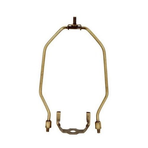 Satco 90-2266, Heavy Duty Harp, 8" Height, 1/8 IP Saddle, 1/4-27 Thread, Antique Brass Finish, 10 Packs