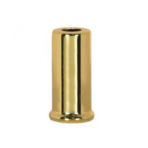 Satco 90-2285, Steel Spacer, 7/16" Hole, 2" Height, 7/8" Diameter, 1" Base Diameter, Brass Plated Finish , 10 Packs