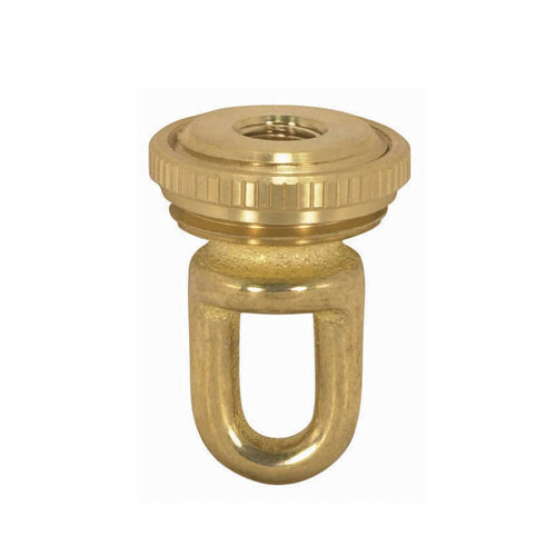 Satco 90-2294, 1/8 IP Cast Brass Screw Collar Loop With Ring, Fits 1" Canopy Hole, 1-1/8" Ring Diameter, 1-3/4" Height, Gold