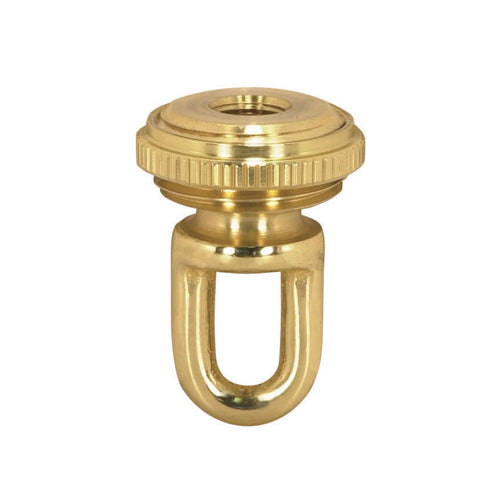 Satco 90-2295, 1/8 IP Cast Brass Screw Collar Loop With Ring, Fits 1" Canopy Hole, 1-1/8" Ring Diameter, 1-3/4" Height, Polished And Lacquered