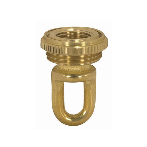 Satco 90-2296, 3/8 IP Cast Brass Screw Collar Loop With Ring, Fits 1" Canopy Hole, 1-1/8" Ring Diameter, 1-3/4" Height, Unfinished