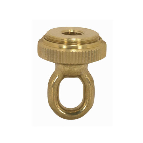 Satco 90-2298, 1/4 IP Heavy Duty Cast Brass Screw Collar Loops with Ring, 1/4 IP Fits, 1-1/4" Canopy Hole Ring, Diameter 1-5/8", Height 2-1/4"