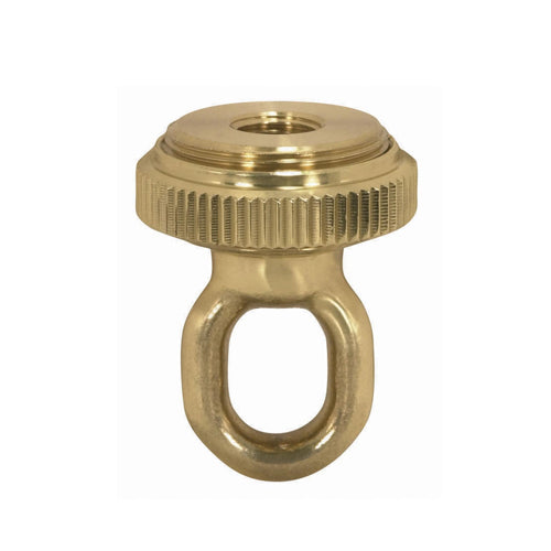 Satco 90-2299, 1/4 IP Heavy Duty Cast Brass Screw Collar Loops with Ring, 1/4 IP Fits, 1-1/4" Canopy Hole Ring, Diameter 1-5/8", Height 2-1/4"