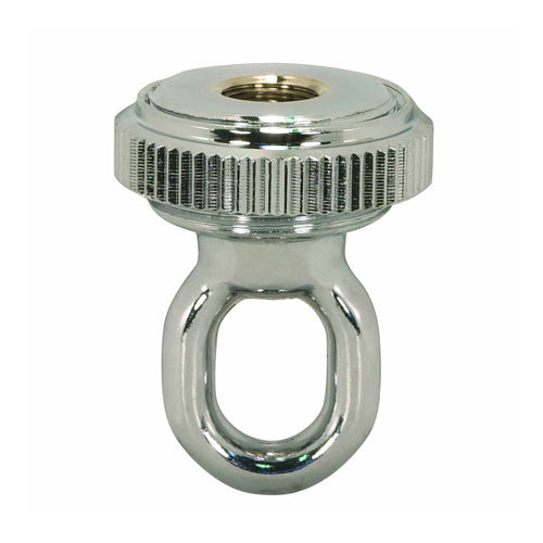 Satco 90-2303, 1/4 IP Heavy Duty Cast Brass Screw Collar Loops with Ring, 1/4 IP Fits, 1-1/4" Canopy Hole Ring, Diameter 1-5/8", Height 2-1/4"