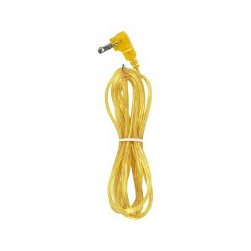 Satco 90-2320, 8 Foot 18/2 SPT-2-105°C Flat Plug Cord Set, Molded Plug, Tinned Tips, 3/4" Strip with 2" Slit, 36" Hank, Clear Gold Finish