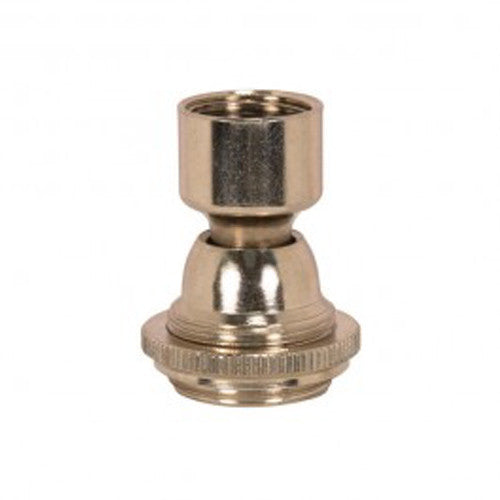 Satco 90-2337, Solid Brass Large Hang Straight Swivel, 1/4 F Top And Bottom, 1-1/16" Ring Nut To Seat,  1-1/2" Height, Barrel Nickel Finish