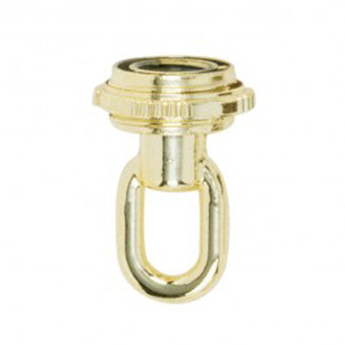 Satco 90-2342, 1/8 IP Screw Collar Loop With Ring, 25lbs Max, Brass Plated Finish, 10 Packs