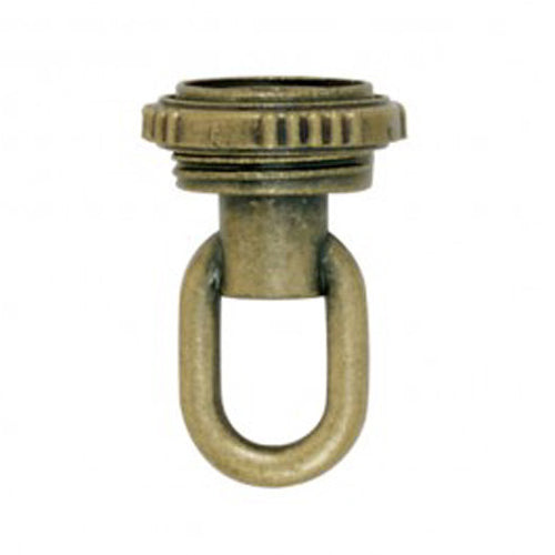 Satco 90-2344, 1/8 IP Screw Collar Loop With Ring, 25lbs Max, Antique Brass Finish, 10 Packs