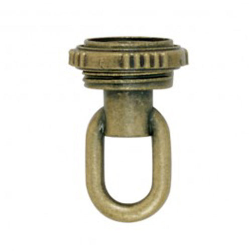Satco 90-2352, 3/8 IP Screw Collar Loop With Ring, 25lbs Max, Antique Brass Finish, 10 Packs