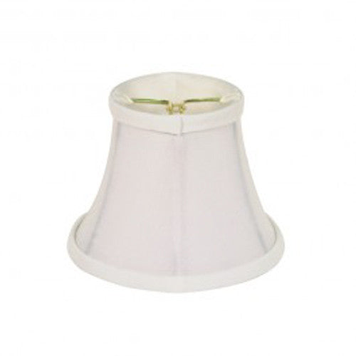 Satco 90-2360, Clip On Shade, White Shantung, 3" Top, 5" Bottom, 4-1/4" Side