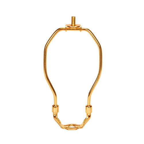 Satco 90-2376, Light Duty Harp, Polished Brass Finish, 6" Height, 1/8 IP Saddle, 1/4-27 Thread, 10 Packs