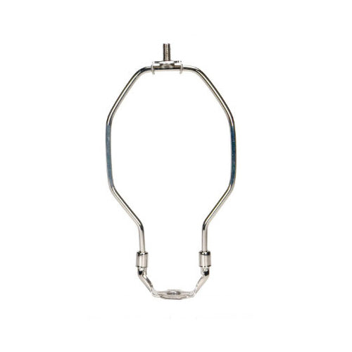 Satco 90-2377, Light Duty Harp, Polished Nickel Finish, 6" Height, 1/8 IP Saddle, 1/4-27 Thread, 10 Packs