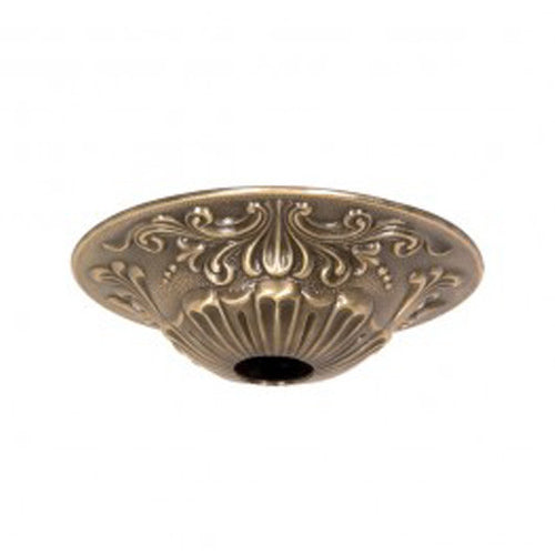 Satco 90-2382, Cast Brass Canopy, Antique Brass Finish, 5-1/2" Diameter, 1-1/16" Center Hole, 1-1/2" Height