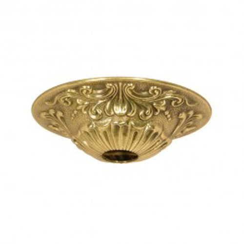 Satco 90-2383, Cast Brass Canopy, Polished Brass Finish, 5-1/2" Diameter, 1-1/16" Center Hole, 1-1/2" Height