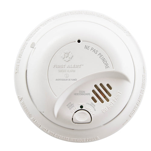 BRK 9120LBLA, 120V AC, 60Hz Hardwired Ionization Smoke Alarm with 10 Year Lithium Battery Backup-Locked Battery Drawer