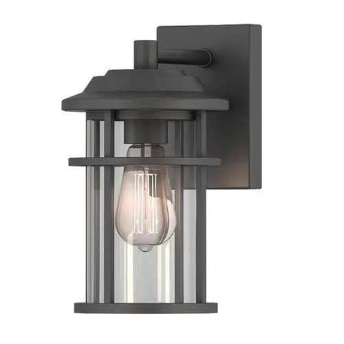Votatec 14631, Small, LED Wall Light, SOL Collection, 60W, 1xE26, Black, Clear Glass, Steel, Down Install
