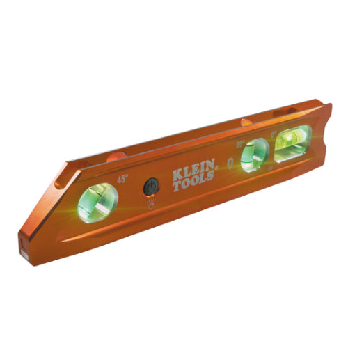 Klein Tools 935RBLT, Lighted Torpedo Billet Level, Rare-Earth Magnet