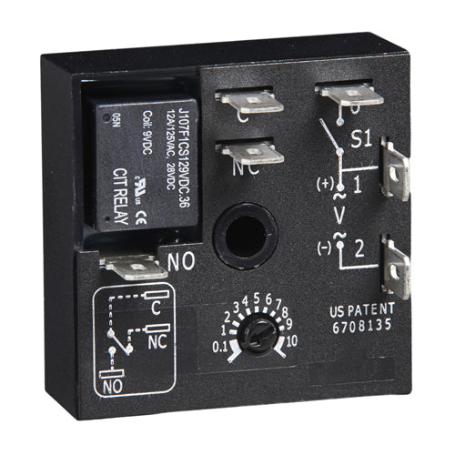 Littelfuse KRD9423B, KRD9 Series, 120VAC, One Shot Time Delay Relay SPDT (1 Form C) 0.1 Min ~ 10 Min Delay 10A @ 125VAC Chassis Mount