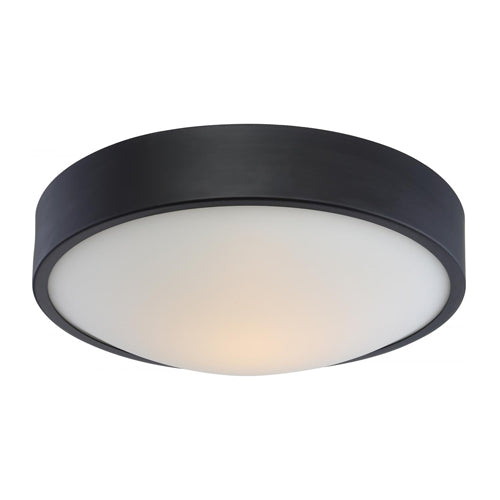 Satco 62-776, 13'' LED Flush with White Glass, Perk, 18W, 3000K Warm White, 1430 Lumens, Aged Bronze