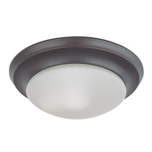 Satco 62-787, 12'' LED Flush with Frosted Glass, 120-277V, 18W, 3000K Warm White, 1080 Lumens, Mahogany Bronze