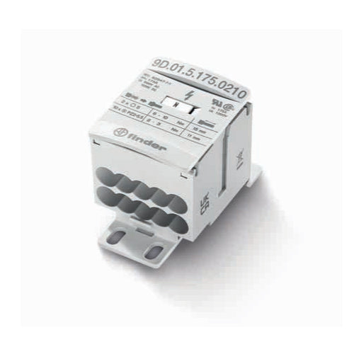 Finder 9D.01.5.175.0210, Panel Mount Barrier Terminal Block, 175A, 1.5KV, 2 Input Wire, 10 Output Wire, 12 Connections