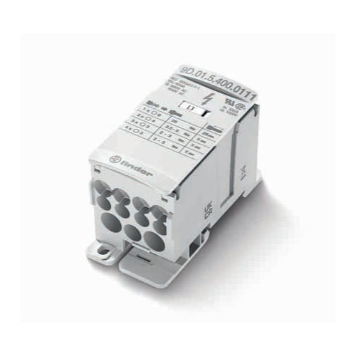 Finder 9D.01.5.400.0111, Panel Mount Barrier Terminal Block, 400A, 1.5KV, 1 Input Wire, 11 Output Wire, 12 Connections