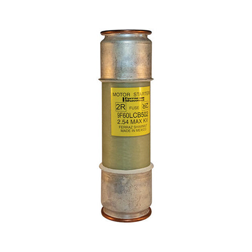 Mersen 9F60LCB502, Back-Up R-Rated Medium Voltage Fuse, Ferrule Mount, Motor Protection, Indicating, 2400VAC, 2R, 1 Barrel