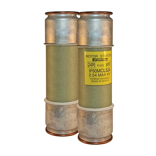 Mersen 9F60MCL324, Back-Up R-Rated Medium Voltage Fuse, Ferrule Mount, Motor Protection, 2400VAC, 24R, 2 Barrels