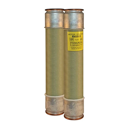 Mersen 9F60MJN318, Back-Up R-Rated Medium Voltage Fuse, Ferrule Mount, Motor Protection, 5080VAC, 18R, 2 Barrels