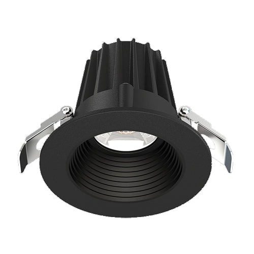Lotus JXL-COB02-R08W-CCT-BK-2RR-BF-BK, 2" Round Black Recessed Economy LED, 120VAC, 8W, 3CCT, 520/570/550 Lumens, Baffle Black Reflector, 36° Beam Angle