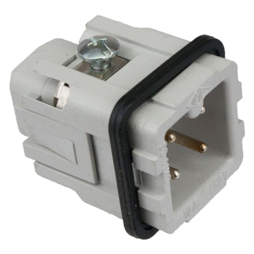Techspan A03PS, Multipole Connector, Screw Terminal Connection, Male Insert, 3 Poles+Ground, 600V/10A, A Size Enclosure, Straight Mounting
