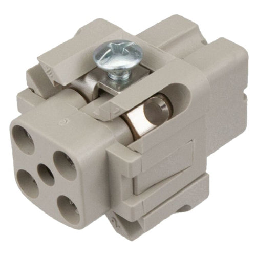 Techspan A03RS, Multipole Connector, Screw Terminal Connection, Female Insert, 3 Poles+Ground, 600V/10A, A Size Enclosure, Straight Mounting