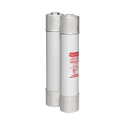 Mersen A055F2D0R0-450E, Medium Voltage E-Rated Ferrule Mount Transformer Fuse, 5500VAC, 450A, 2 Barrels, Indicating, 12" (305 mm) Clip Centers