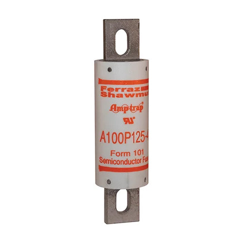 Mersen A100P125-4, Round Body High-Speed Fuse, 1000VAC, 125A, Bolted