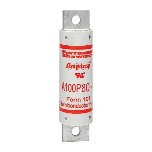 Mersen A100P80-4, Round Body High-Speed Fuse, 1000VAC, 80A, Bolted