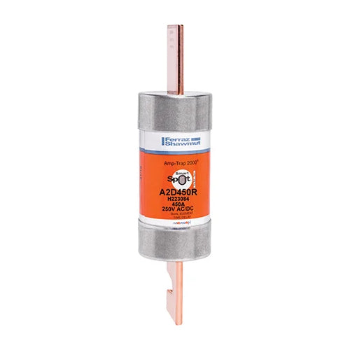 Mersen A2D450R, Class RK1 Time Delay Fuse, 250VAC/DC, 450A, Blade Type