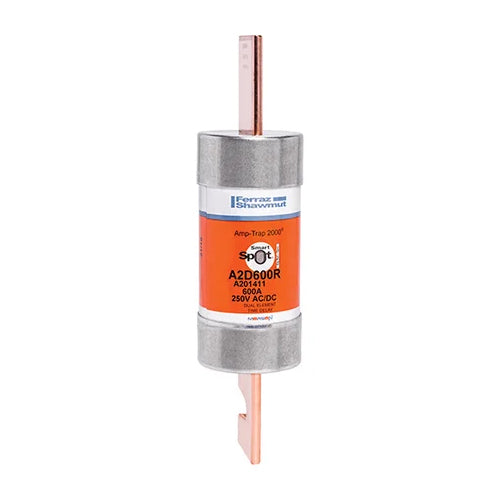 Mersen A2D600R, Class RK1 Time Delay Fuse, 250VAC/DC, 600A, Blade Type