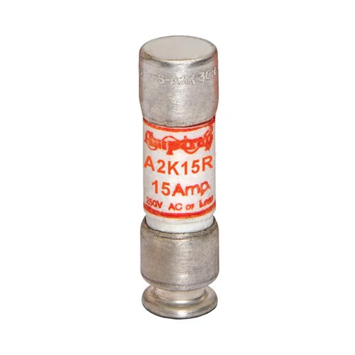 Mersen A2K15R, Class RK1 Fast-Acting Fuse, 250VAC/DC, 15A, Ferrule Type